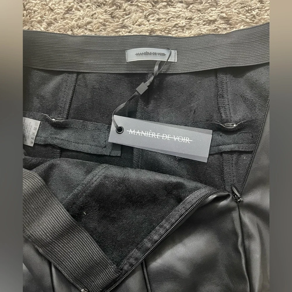 Manier de voir Vegan leather and patent rubbed black leggings - Picture 11 of 15